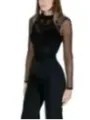 "Morgan De Toi Blusen im Sale | Morgan De Toi Damenbluse Schwarz - Elegante Herbst/Winter Bluse mit Druckknöpfen und Rundhalsausschnitt online kaufen"|Planet-Deluxe