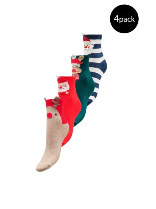 Festliche Weihnachtssocken im Viererpack