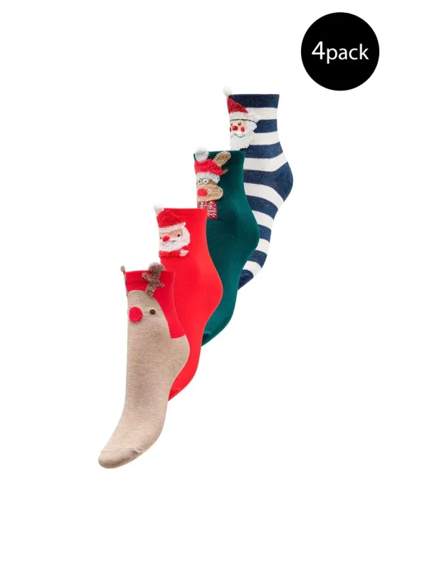 Festliche Weihnachtssocken im Viererpack Festliche Weihnachtssocken im Viererpack