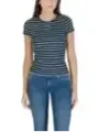 "Tommy Hilfiger Jeans T-Shirts im Sale | Tommy Hilfiger Damen Streifen T-Shirt Blau Kurzarm online kaufen"|Planet-Deluxe