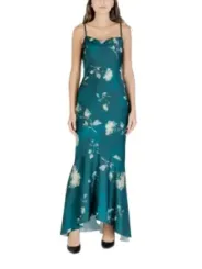 "Rinascimento Kleider im Sale | Rinascimento Damenkleid - Grünes Blumenmuster, Herbst/Winter, Träger, Rundhalsausschnitt, Reißverschluss - Artikelcode: CFC01 online kaufen"|Planet-Deluxe