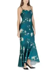 "Rinascimento Kleider im Sale | Rinascimento Damenkleid - Grünes Blumenmuster, Herbst/Winter, Träger, Rundhalsausschnitt, Reißverschluss - Artikelcode: CFC01 online kaufen"|Planet-Deluxe