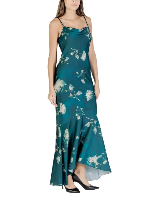 "Rinascimento Kleider im Sale | Rinascimento Damenkleid - Grünes Blumenmuster, Herbst/Winter, Träger, Rundhalsausschnitt, Reißverschluss - Artikelcode: CFC01 online kaufen"|Planet-Deluxe
