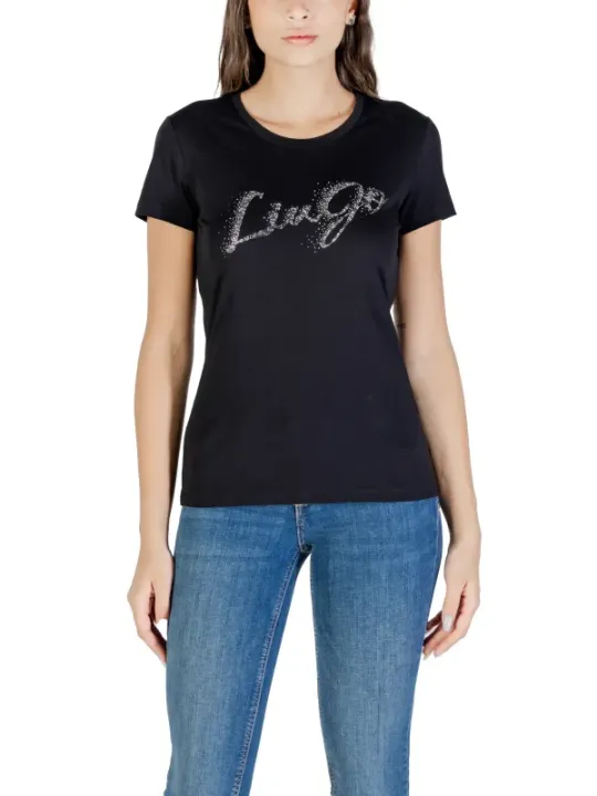 "Liu Jo T-Shirts im Sale | Liu Jo Damen Herbst Winter T Shirt Schwarz Druck online kaufen"|Planet-Deluxe