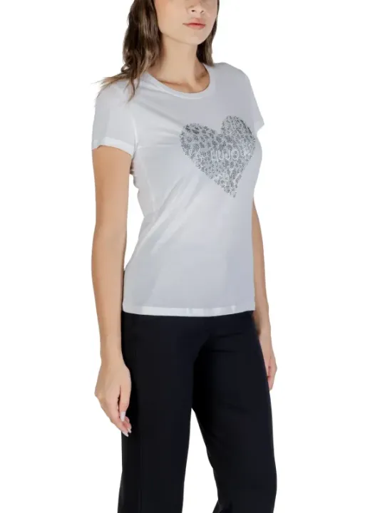 "Liu Jo T-Shirts im Sale | Liu Jo Damen Herbst Winter Weißes Kurzarm TShirt online kaufen"|Planet-Deluxe