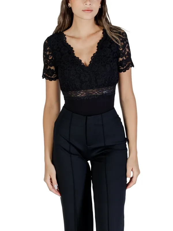 "Morgan De Toi Blusen im Sale | Morgan De Toi Herbstbluse Schwarz V-Ausschnitt online kaufen"|Planet-Deluxe