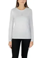 "Armani Exchange T-Shirts im Sale | Armani Exchange Damen Langarm T-Shirt Weiß Strassdruck online kaufen"|Planet-Deluxe