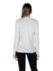"Armani Exchange T-Shirts im Sale | Armani Exchange Damen Langarm T-Shirt Weiß Strassdruck online kaufen"|Planet-Deluxe