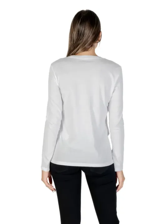 "Armani Exchange T-Shirts im Sale | Armani Exchange Damen Langarm T-Shirt Weiß Strassdruck online kaufen"|Planet-Deluxe
