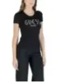 "Guess T-Shirts im Sale | Guess Damen TShirt Schwarz HerbstWinter Druck Rundhals online kaufen"|Planet-Deluxe