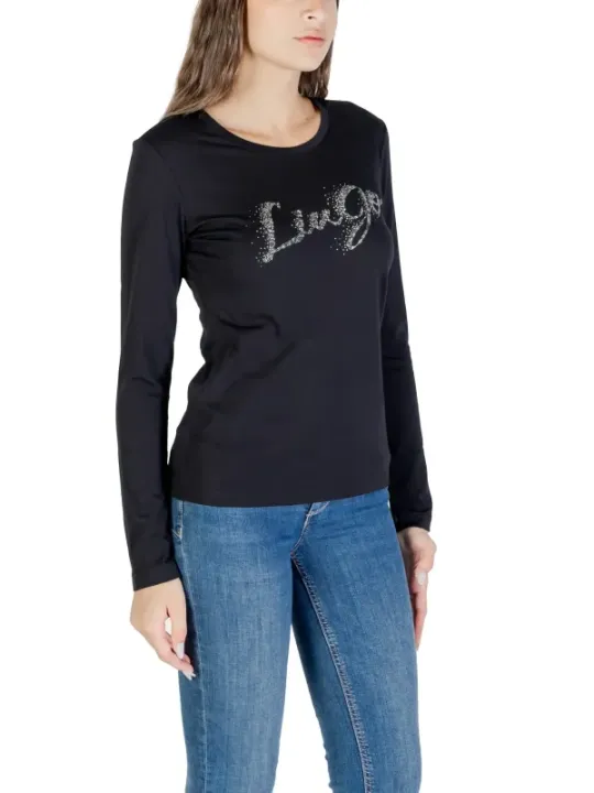 "Liu Jo T-Shirts im Sale | Liu Jo Damen Langarmshirt Schwarz Baumwolle Herbst online kaufen"|Planet-Deluxe
