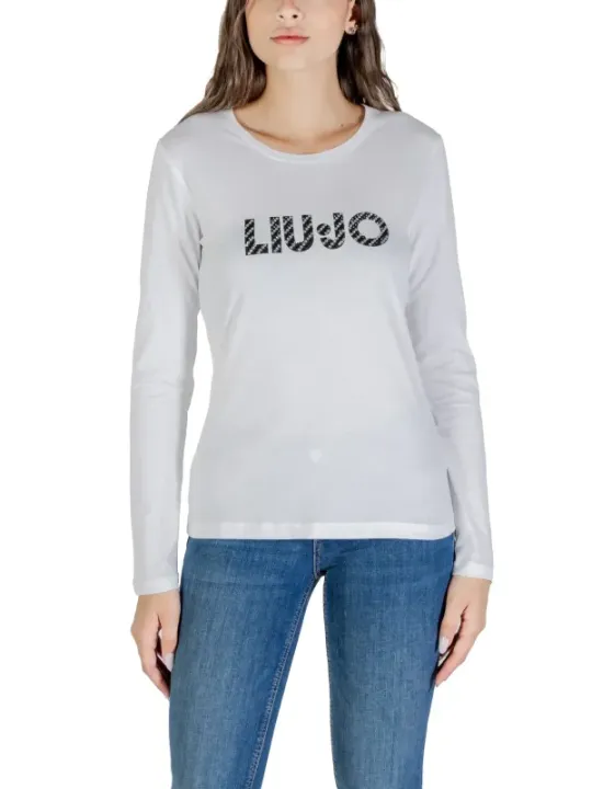 "Liu Jo T-Shirts im Sale | Liu Jo Damen Langarmshirt Weiß Herbst Winter Kollektion online kaufen"|Planet-Deluxe