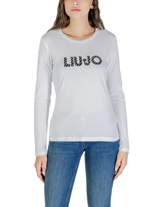 "Liu Jo T-Shirts im Sale | Liu Jo Damen Langarmshirt Weiß Herbst Winter Kollektion online kaufen"|Planet-Deluxe