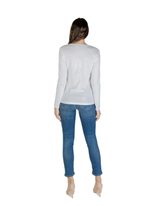"Liu Jo T-Shirts im Sale | Liu Jo Damen Langarmshirt Weiß Herbst Winter Kollektion online kaufen"|Planet-Deluxe