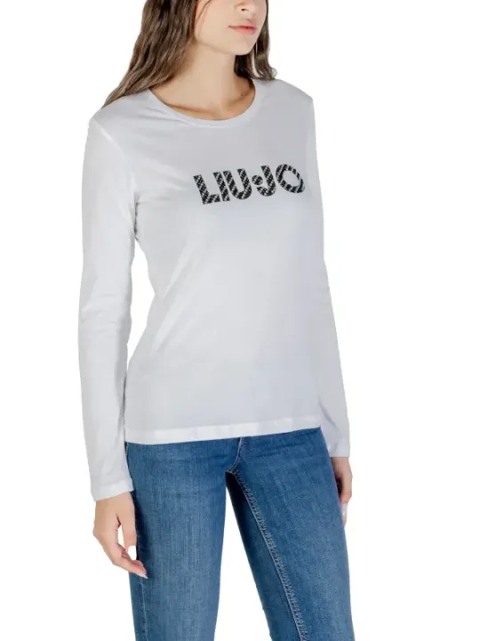 "Liu Jo T-Shirts im Sale | Liu Jo Damen Langarmshirt Weiß Herbst Winter Kollektion online kaufen"|Planet-Deluxe