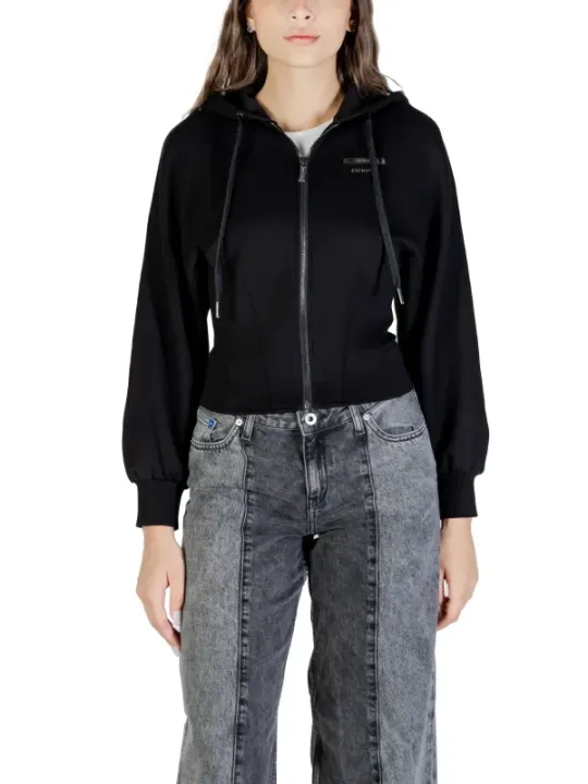 "Armani Exchange Sweatshirts im Sale | Armani Exchange Damen Fleece Hoodie Schwarz online kaufen"|Planet-Deluxe