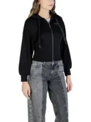 "Armani Exchange Sweatshirts im Sale | Armani Exchange Damen Fleece Hoodie Schwarz online kaufen"|Planet-Deluxe