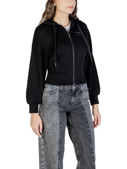 "Armani Exchange Sweatshirts im Sale | Armani Exchange Damen Fleece Hoodie Schwarz online kaufen"|Planet-Deluxe