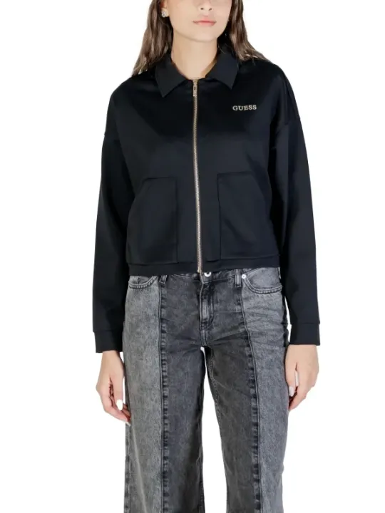 "Guess Active Sweatshirts im Sale | Guess Active Damen Fleecejacke Schwarz Herbst/Winter online kaufen"|Planet-Deluxe