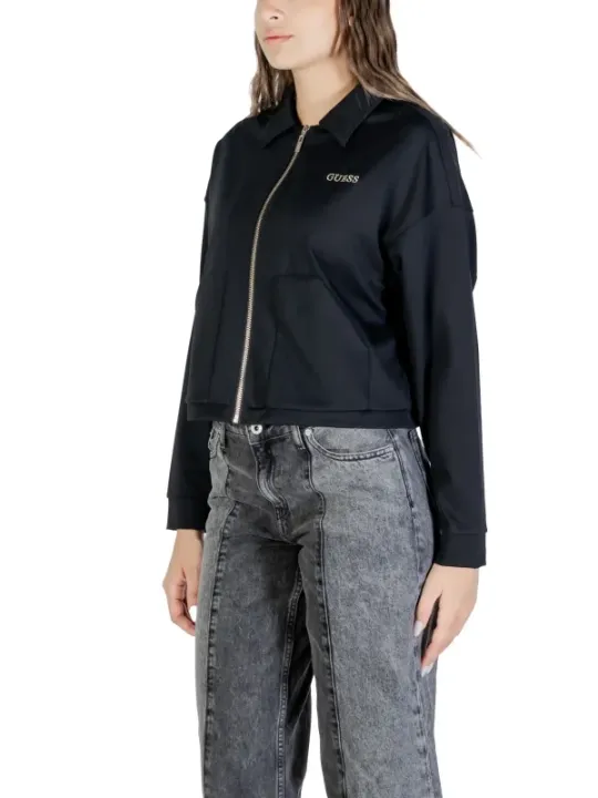 "Guess Active Sweatshirts im Sale | Guess Active Damen Fleecejacke Schwarz Herbst/Winter online kaufen"|Planet-Deluxe