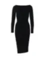 "Elisabetta Franchi Kleider im Sale | Elisabetta Franchi Damenkleid - Elegantes Herbst/Winter Kleid in Schwarz mit Langarm und U-Boot-Ausschnitt online kaufen"|Planet-Deluxe