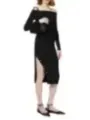 "Elisabetta Franchi Kleider im Sale | Elisabetta Franchi Damenkleid - Elegantes Herbst/Winter Kleid in Schwarz mit Langarm und U-Boot-Ausschnitt online kaufen"|Planet-Deluxe