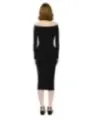 "Elisabetta Franchi Kleider im Sale | Elisabetta Franchi Damenkleid - Elegantes Herbst/Winter Kleid in Schwarz mit Langarm und U-Boot-Ausschnitt online kaufen"|Planet-Deluxe