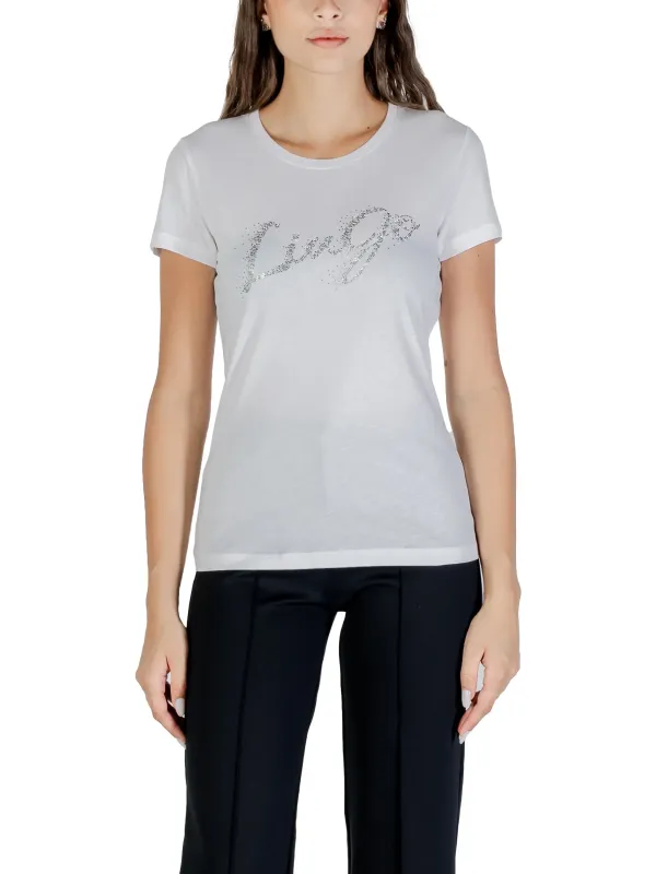 "Liu Jo T-Shirts im Sale | Liu Jo Damen T-Shirt Weiß Druck Kurzarm Herbst Winter online kaufen"|Planet-Deluxe
