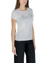 "Liu Jo T-Shirts im Sale | Liu Jo Damen T-Shirt Weiß Druck Kurzarm Herbst Winter online kaufen"|Planet-Deluxe