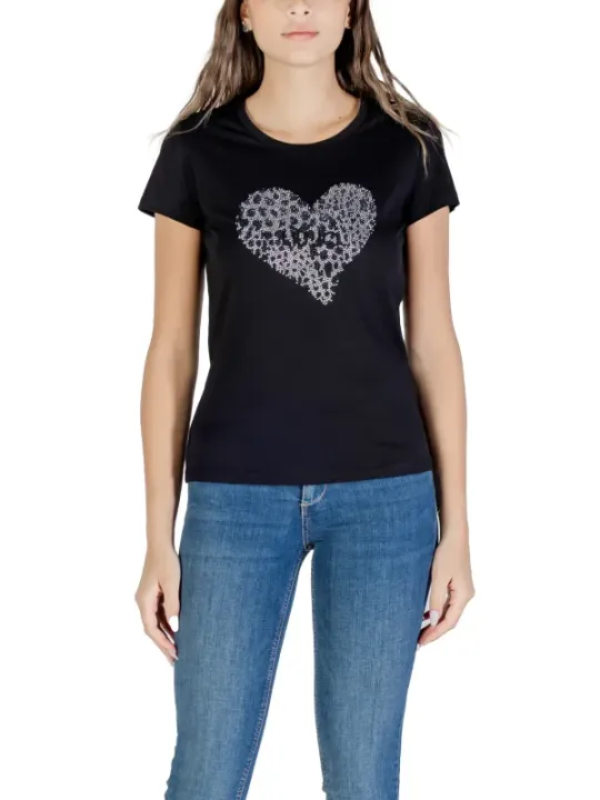 "Liu Jo T-Shirts im Sale | Liu Jo Damen T-Shirt Schwarz Druck Herbst Winter 488275 online kaufen"|Planet-Deluxe