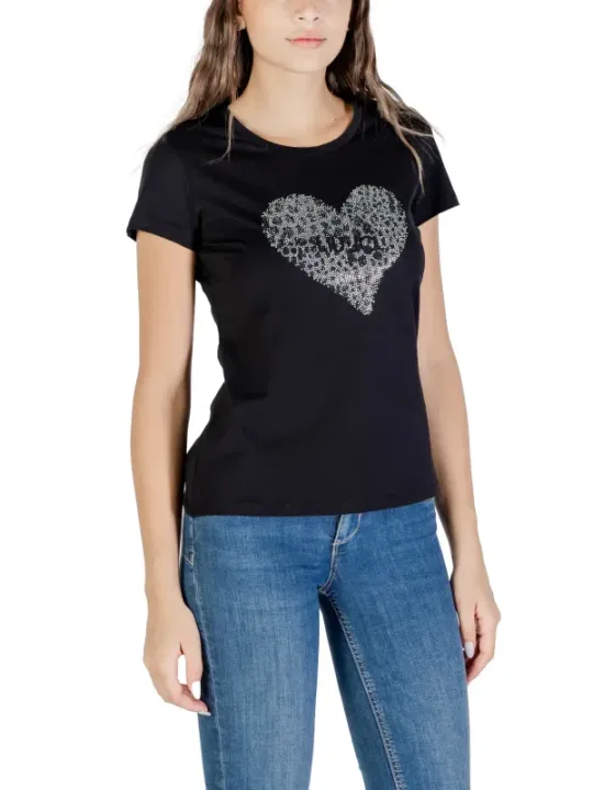 "Liu Jo T-Shirts im Sale | Liu Jo Damen T-Shirt Schwarz Druck Herbst Winter 488275 online kaufen"|Planet-Deluxe