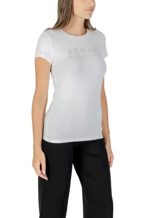 "Armani Exchange T-Shirts im Sale | Armani Exchange Damen Strass T-Shirt Weiß Herbst/Winter online kaufen"|Planet-Deluxe