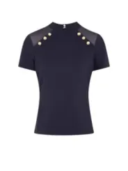 "Morgan De Toi T-Shirts im Sale | Morgan De Toi Damen TShirt Blau Kurzarm Rundhals online kaufen"|Planet-Deluxe
