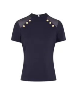 "Morgan De Toi Damen Blaues Kurzarm-T-Shirt Rundhals"