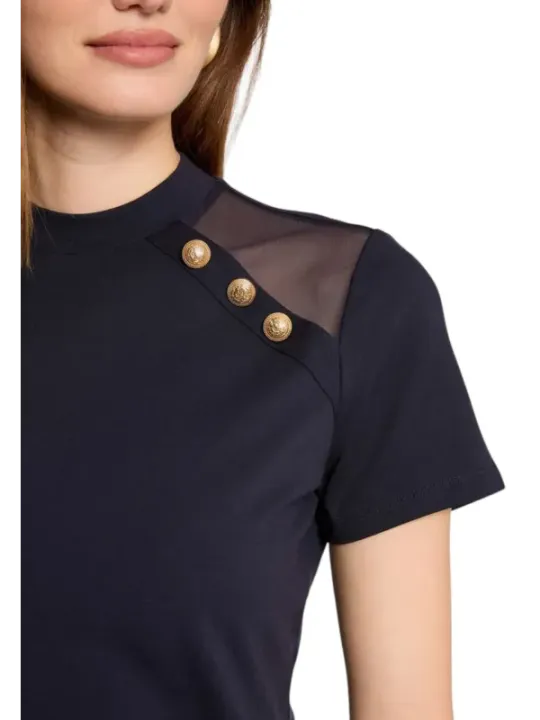 "Morgan De Toi T-Shirts im Sale | Morgan De Toi Damen TShirt Blau Kurzarm Rundhals online kaufen"|Planet-Deluxe