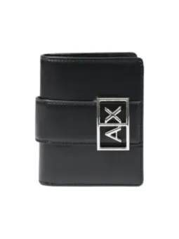 Armani Exchange Damen Portemonnaie Schwarz, Kompakt, Elegant