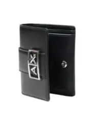 "Armani Exchange Geldbörsen im Sale | Armani Exchange Damen Portemonnaie Schwarz Kompakt 100% Polyester online kaufen"|Planet-Deluxe