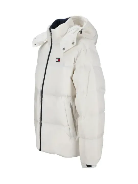 "Tommy Jeans Jacken im Sale | Tommy Jeans Herren Kapuzenjacke mit Weißdruck - Stylische Herbst/Winter Jacke mit Reißverschluss online kaufen"|Planet-Deluxe