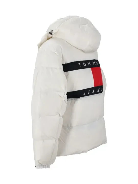 "Tommy Jeans Jacken im Sale | Tommy Jeans Herren Kapuzenjacke mit Weißdruck - Stylische Herbst/Winter Jacke mit Reißverschluss online kaufen"|Planet-Deluxe