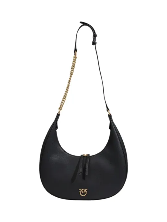 "Pinko Einzelstücke & Seltenheiten im Sale | Pinko Damen Umhängetasche aus Schwarzem Leder - Elegante Einfarbige Herbst/Winter Tasche mit Reißverschluss online kaufen"|Planet-Deluxe