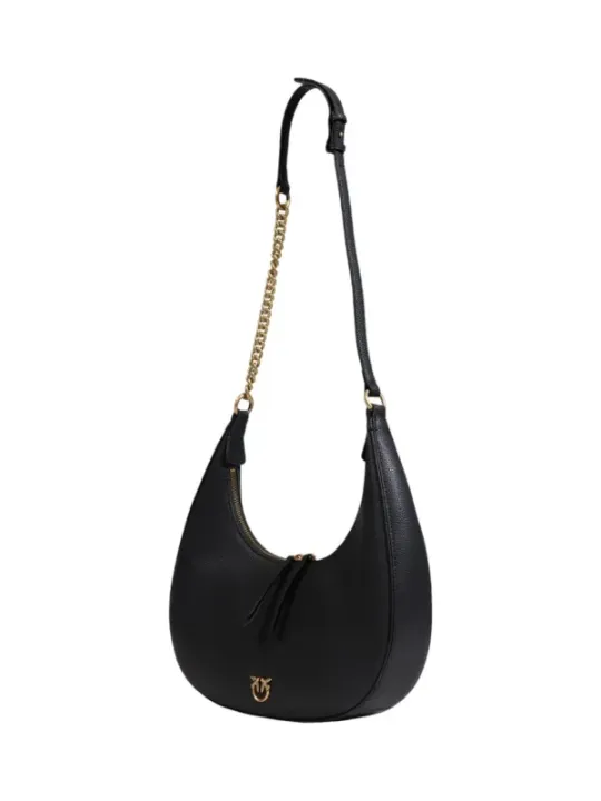 "Pinko Einzelstücke & Seltenheiten im Sale | Pinko Damen Umhängetasche aus Schwarzem Leder - Elegante Einfarbige Herbst/Winter Tasche mit Reißverschluss online kaufen"|Planet-Deluxe