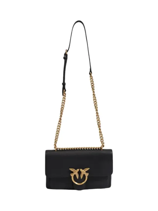 "Pinko Einzelstücke & Seltenheiten im Sale | Pinko Herbst/Winter Umhängetasche Schwarz - Elegante Einfarbige Ledertasche mit Clipverschluss für Damen online kaufen"|Planet-Deluxe