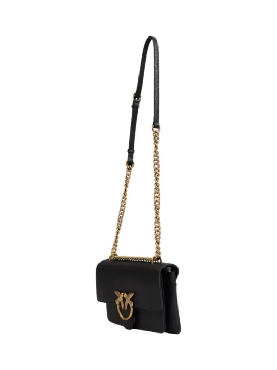 "Pinko Einzelstücke & Seltenheiten im Sale | Pinko Herbst/Winter Umhängetasche Schwarz - Elegante Einfarbige Ledertasche mit Clipverschluss für Damen online kaufen"|Planet-Deluxe