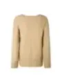 Beiger Strickpullover mit Rundhalsausschnitt