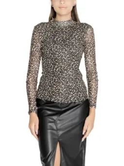 "Elegante Schwarz-Leopard Damenbluse - Herbst/Winter"