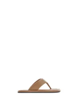 "Mango Damen Leder Zehentrenner Beige – Ideal für Sommer"