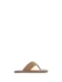 "Mango Flip Flops im Sale | Mango Damen Leder Zehentrenner in Beige – Einfarbig, Perfekt für Frühling/Sommer online kaufen"|Planet-Deluxe