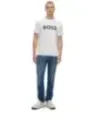 "Boss T-Shirts im Sale | Boss Herbst T-Shirt Weiß mit Druck 100% Baumwolle online kaufen"|Planet-Deluxe