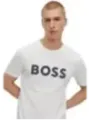 "Boss T-Shirts im Sale | Boss Herbst T-Shirt Weiß mit Druck 100% Baumwolle online kaufen"|Planet-Deluxe