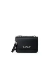 "Replay Einzelstücke & Seltenheiten im Sale | Replay Damen Umhängetasche Herbst/Winter Schwarz – Elegante Einfarbige Tasche mit Clipverschluss, 14x20x7 cm | Modell: FW3001 online kaufen"|Planet-Deluxe